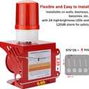 Industrial Siren Alarm Strobe Light, 120dB Loud Horn&Red Beacon Warning Light, Remotely Activate with Wi-Fi Socket (Sold Separately), AC110V Alarm for Emergency, Factory, Intruders, Animal Deterrent