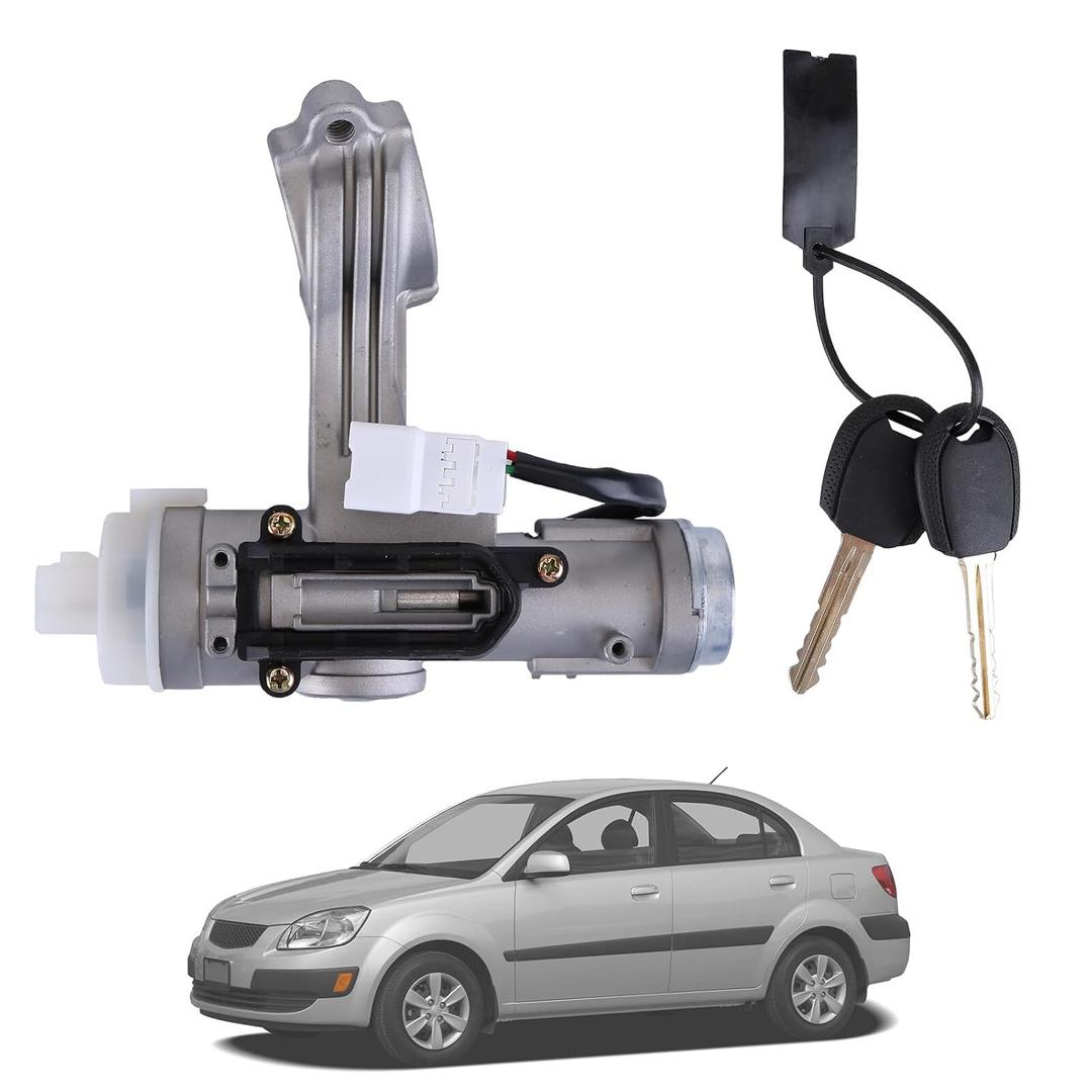 Ignition Switch Lock Cylinder Assembly with 2 Keys - Compatible with 2006-2009 Kia Rio5 & 2006-2010 Kia Rio Ignition Lock Cylinder with Key Switch Replace 81900-1GL00
