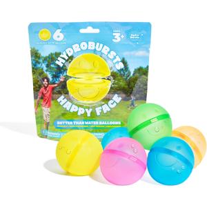 Hydroburst 6-pack Reusable Water Balloons by Relatable, For The Pool, Beach Toys And Outdoor Play Toys, Includes 6 Refillable Balloons
