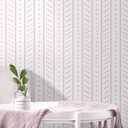 CiCiwind 197"17.3" White and Pink Peel and Stick Wallpaper Geometric Stripe Contact Paper Dot Wall Paper Removable Self-Adhesive Wallpapers for Bedroom Bathroom Kitchen Cabinets Shelves