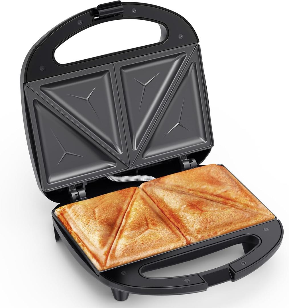 OSTBA Sandwich Maker, 2 Slice Grilled Cheese Maker with Non-stick Triangle Plates, Indicator Lights, Cool Touch Handle, Easy to Clean and Store, 750W