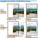Wood 18x24 Picture Frame with 16x20 Mat, Display 16x20 with Mat or 18x24 Without Mat, Wood 18 by 24 Photo Frame, 18 x 24 Frame for Wall Hanging Display, Deep Brown, 2 Pack