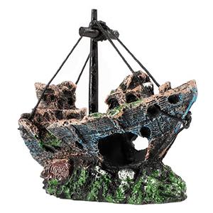 Raeasily Fish Tank Decoration - Aquarium Accessories,Shipwreck Decor,Resin Material Sunken Ship Decorations for Fish Favors, Multi
