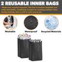 SpaceAid Recycling Bin for Kitchen 26 Gallon, 100L Recycle Bin with Lid and 2 Reusable Inner Bags, for Bottle Can Glass Plastic Stickers, Blue