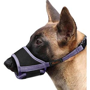 HEELE Dog Muzzle,Soft Nylon Muzzle Anti Biting Barking Chewing,Air Mesh Breathable Drinkable Adjustable Loop Pets Muzzle for Small Medium Large Dogs (Purple, M)
