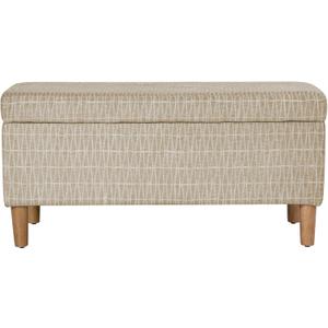 HomePop Malmo 36" Storage Bench - Tan Geometric Pattern, 16"D x 36"W x 17.5"H