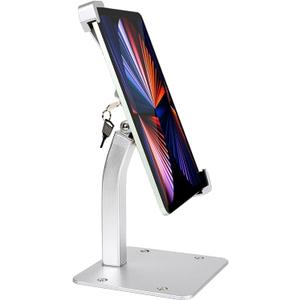 woleyi Anti-Theft Desktop Tablet Kiosk Stand Holder, Heavy Duty Countertop Tablet POS Display Mount with Security Lock and Key, Compatible with iPad Pro/Air/Mini, Galaxy Tabs, More 7-11" Tablets