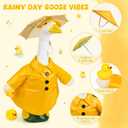 FLAIR GIFTS Yellow Raincoat Goose Outfits Porch Goose Waterproof Clothes with Umbrella Hat Rubber Duckie Fits 23" Geese Statue for Spring Summer Garden Lawn Patio Yard Outdoor Decor (Rubber Duckie)