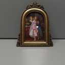 4x6 Ornate Arched Picture Frames,Vintage Gold Hand-Crafted Resin Photo Frame with Easel for Tabletop & Wall