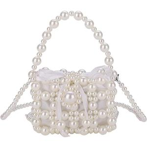 Luxury Pearl Bag Chain Bag Purse, Artificial Pearl Clutch Crossbody Handmade Bags, Evening Bags for Party Wedding Bridal Party Travel Prom 15