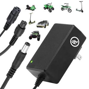 29.4V Compact Electric Scooter & Hoverboard Charger UL Certified Safe+Powerful +Small, 3 Connectors for Razor GOTRAX Jetson Etc. Brand's E-Scooter, Hover Boards, Ebikes 25.2V/25.6V/25.9V Battery