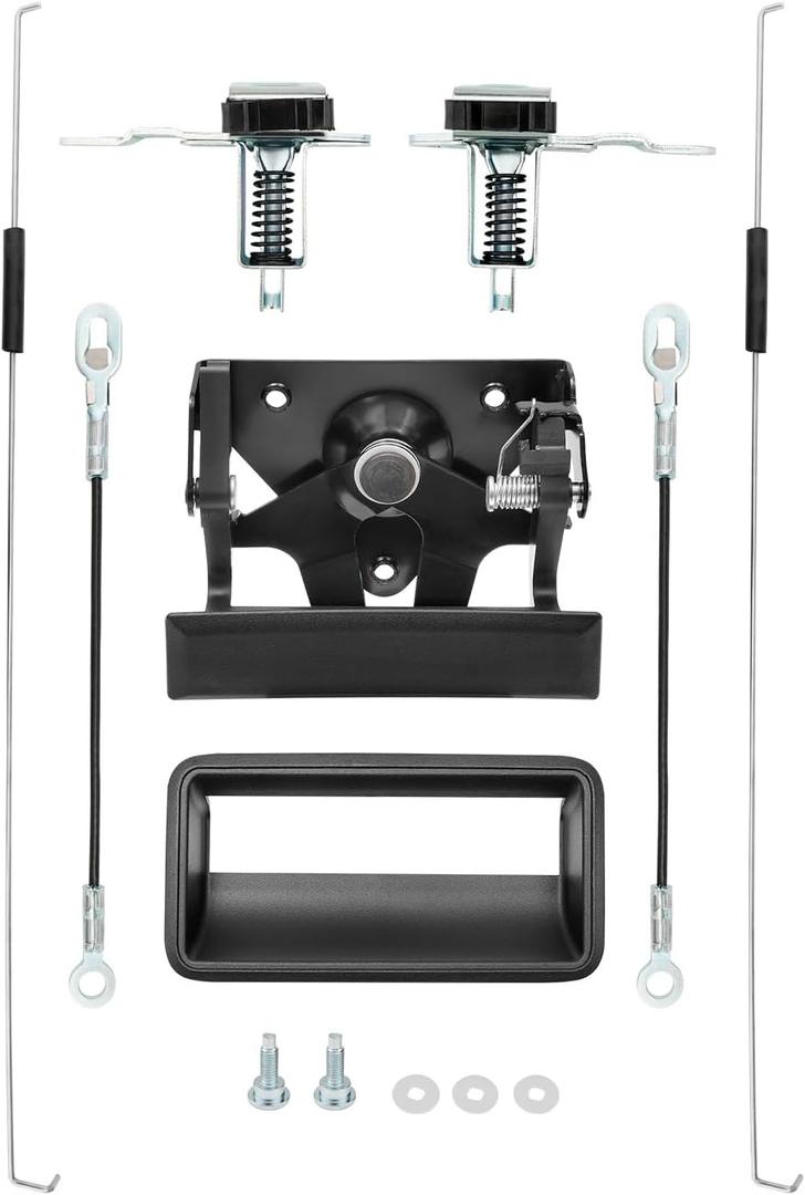 Tailgate Handle Latch Rebuild Kit, Compatible with 1988-2002 Chevy C1500 C2500 C3500 K1500 K2500 K3500, GMC C/K 1500 2500 3500, OE# 77077 924301, Tail Gate Handle Bezel Lock Release Latch Cables Rods