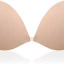 MITALOO Adhesive Bra Invisible Sticky Strapless Push up Backless Reusable Silicone Covering Nipple Bras, Cup Size: D