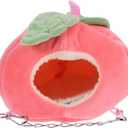 BESPORTBLE Hanging Cotton Hamster Bed for Winter Warm Fruit Nest Cozy Sleeping Bag for Small Pets for Hamsters and Other Small Animals (Red)