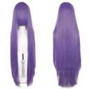 XiongXiongLe 40 inch Deep Purple Long Universal Anime Cosplay Wig Women Costume High Resistant Hairs Wigs with Bangs for Adult Cos Party Halloween Themed TV Film Anime Game Character