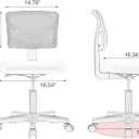 Sweetcrispy Small Desk Chair, Ergonomic Low-Back Mesh Rolling Work Swivel Chairs with Wheels, Armless Comfortable Seat Lumbar Support for Home, Bedroom, Study, Student, Adults,Classic Pink