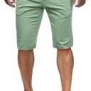 ALLABREVE Mens Chinos Flat Front Golf Short Work Dress Short Summer Beach Shorts Pants 38