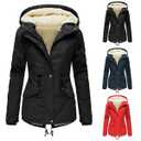 Hooded Winter Coat for Women's Warm Fleeced Lined Long Jackets Thicken Fleece Jacket Fur Hooded Parka Coat, M
