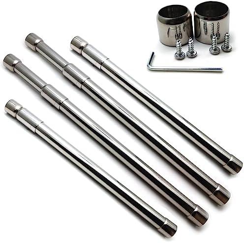 Clothes Rod for Closet Adjustable,Susenya Closet Rod Selectives 16 in - 26 in,Stainless Steel,Silver - Pack of 4