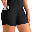 Daci Women High Waisted Swim Shorts - 3"/5"/7" Bathing Suit Short with Pockets Liner Tummy Control Swimsuit Bottom Boy Short (Black, XL)