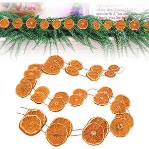 10ft Dried Orange Garland  Natural Dried Orange Slices Christmas Decor for Indoor, Front Door, Fireplace & Christmas Tree  Realistic Farmhouse Holiday Garland Decoration