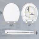 Round Toilet Seat Slow Quiet Close Seat Cover Fit Standard Round Toilet White Toilet Seat with Metal Inserts Easy to Install, Non-slip Seat with Rubber Bumpers Provides Comfort Relieves Pressure Point