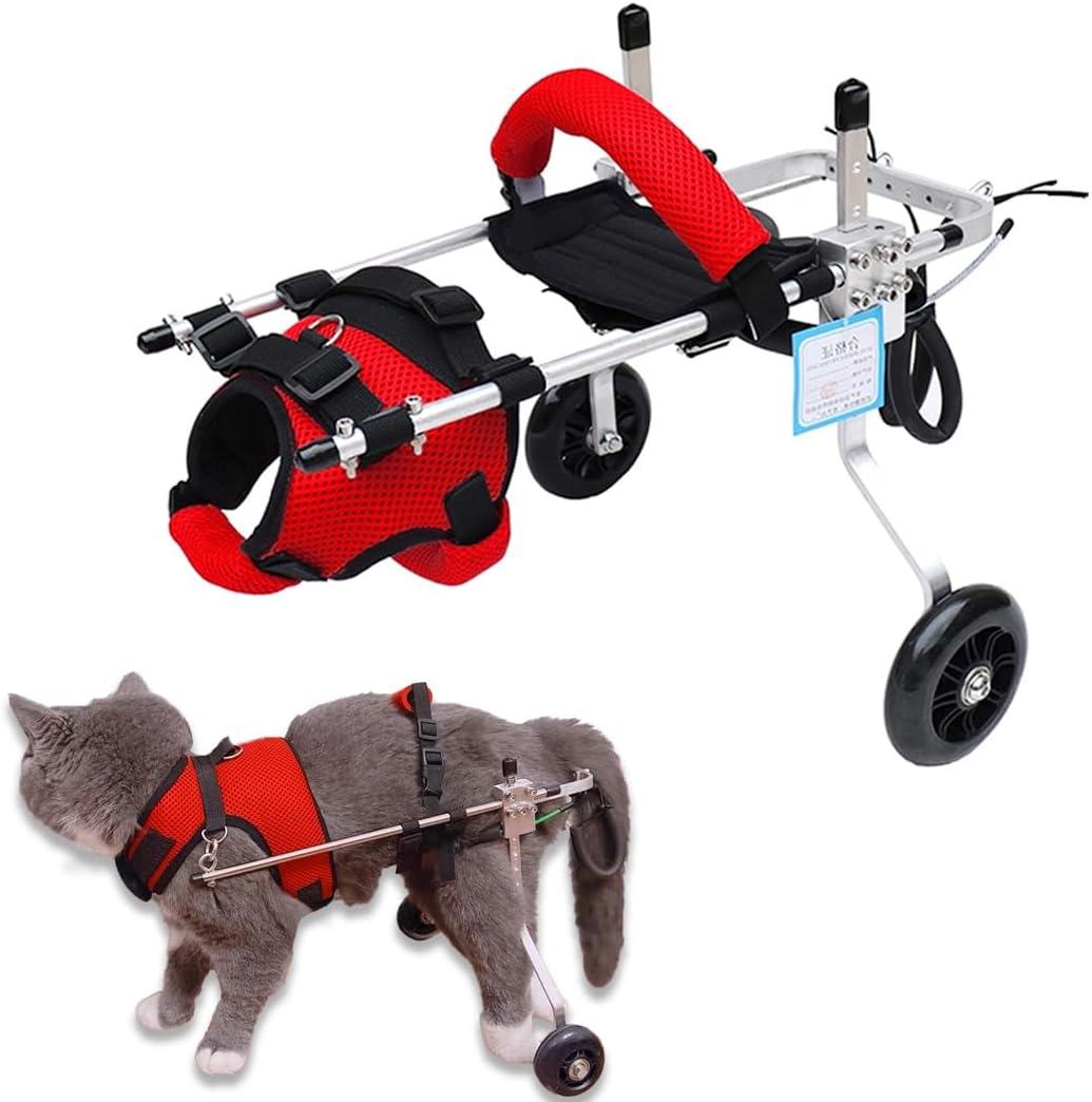 Cat Wheelchair, Newly Upgraded Pet Wheelchair, Removable Harness Design, Lightweight Cat Wheelchair for Back Legs of Doggie, Cats, Rabbits (S)