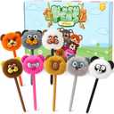 8 pcs Cute Pens for Kids - Fun Pens, Fluffy Pom Pom Pen for Party Favors, Carnival Prizes, Treasure Chest for Kids Prizes and Tween Girls Gifts, End of Year Student Gifts
