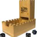 Bamboo Dice Tower | Special Edition Wooden Rolling Case | Perfect for DM's, Mini Games, RPG Players, DND, Dungeons and Dragons | Foldable Handcrafted Wood Die Roller Castle | Collapsible Chest