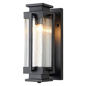 EERU Dusk to Dawn Outdoor Wall Lanterns Large Exterior Porch Lights Wall Mount IP65 Waterproof Outdoor Sconces with Seeded Glass Outside Wall Lamp for House Garage Front Porch Patio