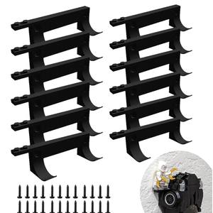 TEYOUYI 12PCS Wall Mount for Any Lego Speed Champions Sets Wall Bracket for Lego Speed of Champions with a Base for The Pilot,Wall Mount for Brick Cars and Figure Black