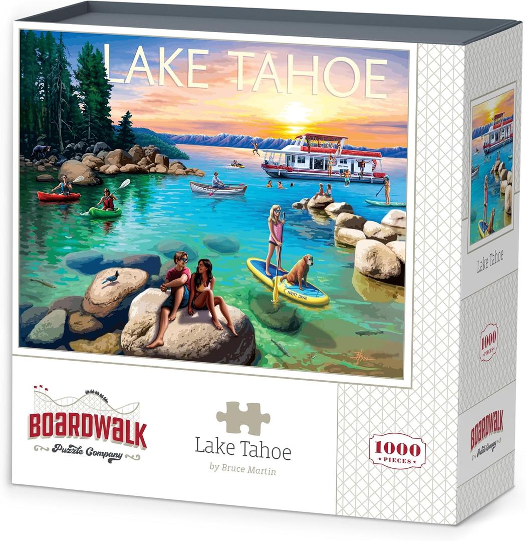 Boardwalk Puzzles Lake Tahoe, 1000 Piece Jigsaw Puzzle for Adults, Made in USA