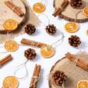 Liliful 30 Pcs Christmas Tree Decorations Dried Natural Orange Slices Natural Pine Cones Rustic Ornaments Bulk Aniseed Cinnamon Sticks for Christmas Tree DIY Crafts Home Decorations (Cute Style)