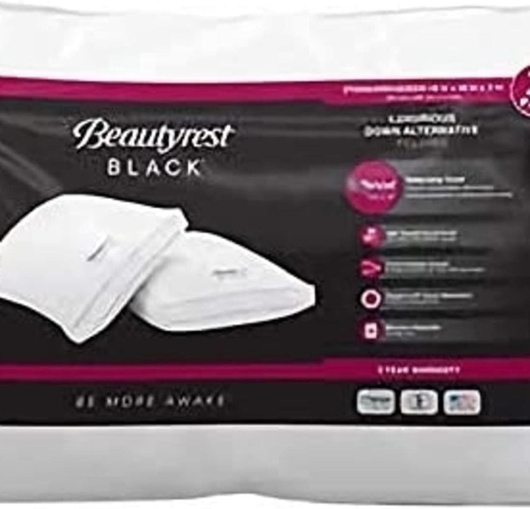 Beautyrest Black Down Alternative Pillows, 2-Pack Standard Queen