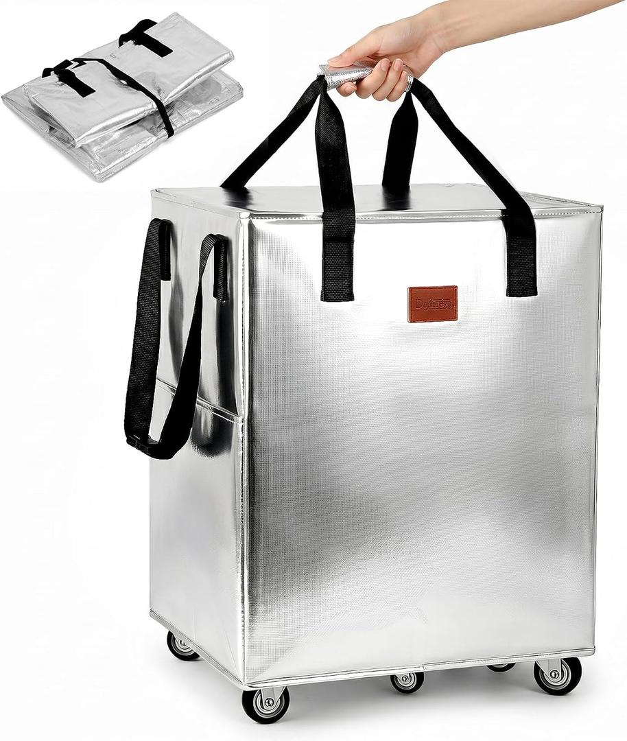Reusable Grocery Bag On Wheels, Hauler Rolling Tote Bag, Foldable Rolling Tote Carries with Wheels