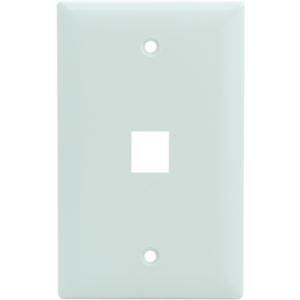 Legrand - OnQ 1 Port Single Gang Wall Plate, Ethernet Wall Plate, High-Impact Flame-Retardant Plastic, Screw-In Decorator Keystone Wall Plate, White, 10 Pack, WP3401WH10