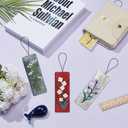 FREEBLOSS 4 Set Embroidery Bookmark Kit Flowers Embroidery Kit for Beginners with Instructions Embroidered Bookmark DIY Hand Embroidery Kit Embroidered Bookmark Kit Cross Stitch Kit