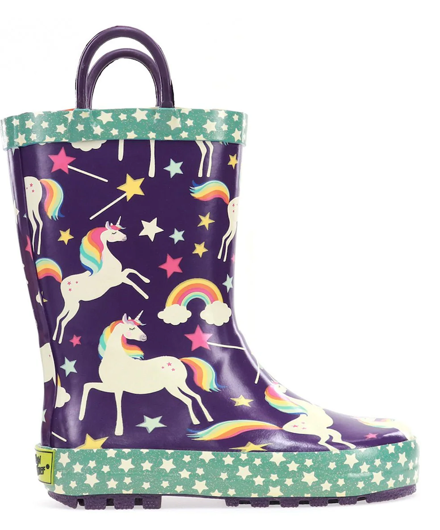 Western Chief Kids Unicorn Dreams Rain Boot, Purple, 8