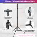 Green Screen Backdrop Kit, 5 x 6.5 ft Portable Chromakey Green Screen with T-Shaped Stand & Carrying Bag & 5 Clamps, Greenscreen Background for Streaming, Gaming, Zoom