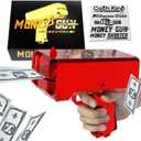 RUVINCE Money Gun Shooter Money Gun for Movies That Look Real, Prop Gun Make it Rain, Handheld Cash Gun for Game Movies Party (Red)