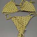 Verdusa Women's Polka Dots Micro Bikini Sets High Cut Cheeky Swimsuit Beach Bathing Suits (Medium, Multicolor)