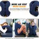 Inflatable Travel Pillow,Multifunction Travel Neck Pillow for Airplane to Avoid Neck and Shoulder Pain,Support Head,Neck,Used for Sleeping Rest, Airplane and Home Use,with Eye Mask, Earplugs,Blue