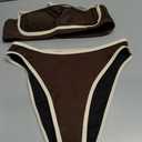 SUUKSESS Women Bandeau High Waisted Bikini Set Cheeky High Cut 2 Piece Swimsuits (Brown, S)