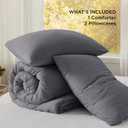 Bedsure King Comforter Set, Dark Grey Soft Prewashed Bedding for All Seasons, 3 Pieces GentleSoft Bed Set, 1 Lightweight Comforter (104"x90") and 2 Pillowcases (20"x36")
