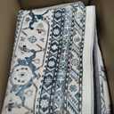 Vintage Living Room Area Rug 8x10 - Large Soft Washable Oriental Traditional Distressed Farmhouse Rugs for Bedroom - Indoor Floor Accent Carpet for Home Office House Decor - Powder Blue