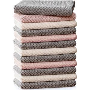 Barista Towels 12 Pack, Extra Thick Microfiber Coffee Cleaning Cloths for Espresso Machines, Steam Wands & Countertops  Essential Coffee Bar Accessories, 12x12
