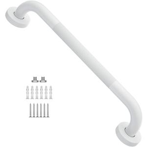 16 Inch Anti Slip Shower Grab Bar Oil Rubbed White, Munzong Bathroom Grab Bar, Knurled Bathroom Balance Bar,Safety Hand Rail Support Handicap Elderly Injury Senior Assist Bath Handle
