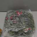 6FT Christmas Garland with Lights, Pre-Lit Artificial Pine Garland with Red Berries, Lighted Flocked Garland for Table Mantle Fireplace Door Stairs Windows Wall Indoor Outdoor Holiday Christmas Decor