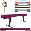 Balance Beam Adjustable 8ft, High and Lower Floor Beam Gymnastics Equipment for Kids Children, Gymnastics Beam with Legs for Home, Professional Training, Gymnastic Club Use (Purple)