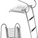 VEVOR Boat Ladder, 3 Steps Stainless Steel Telescoping Folding Swim Deck Ladder for Rear Entry Inboard, 400 lbs Capacity with Wide Non-Slip Steps & Handrails, for Outboards, Yacht, Pontoon Boats